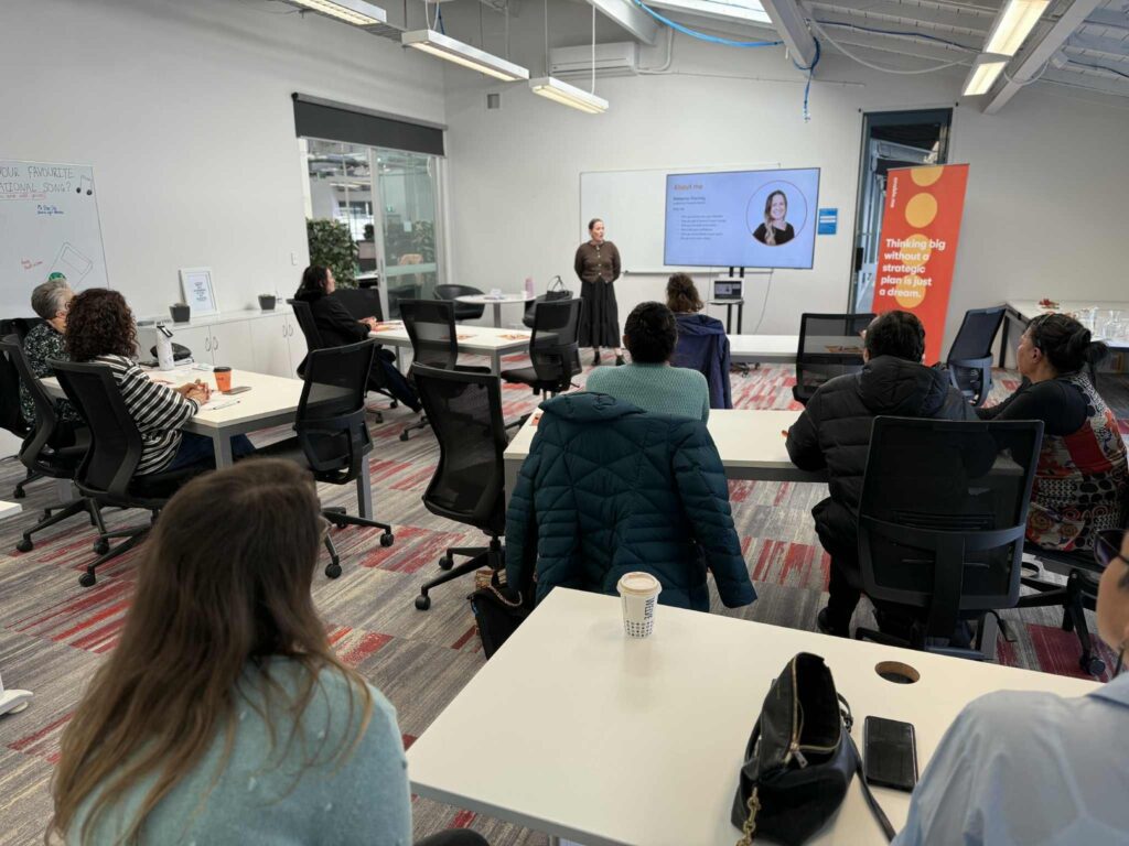 Rebecca Starkey delivers workshop about financial resilience to Dress for Success clients